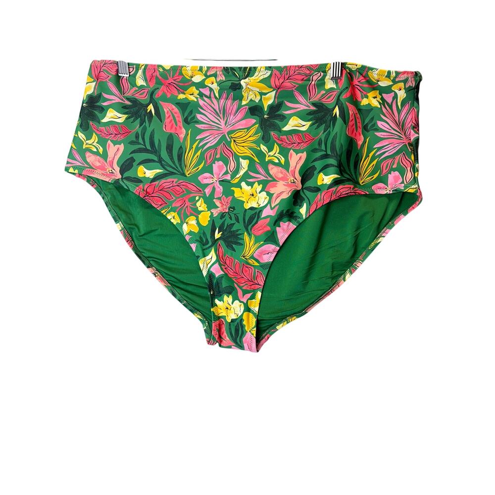 Old Navy Matte‎ High-Waisted Bikini Swim Bottom floral tropical plus size 3X NWT